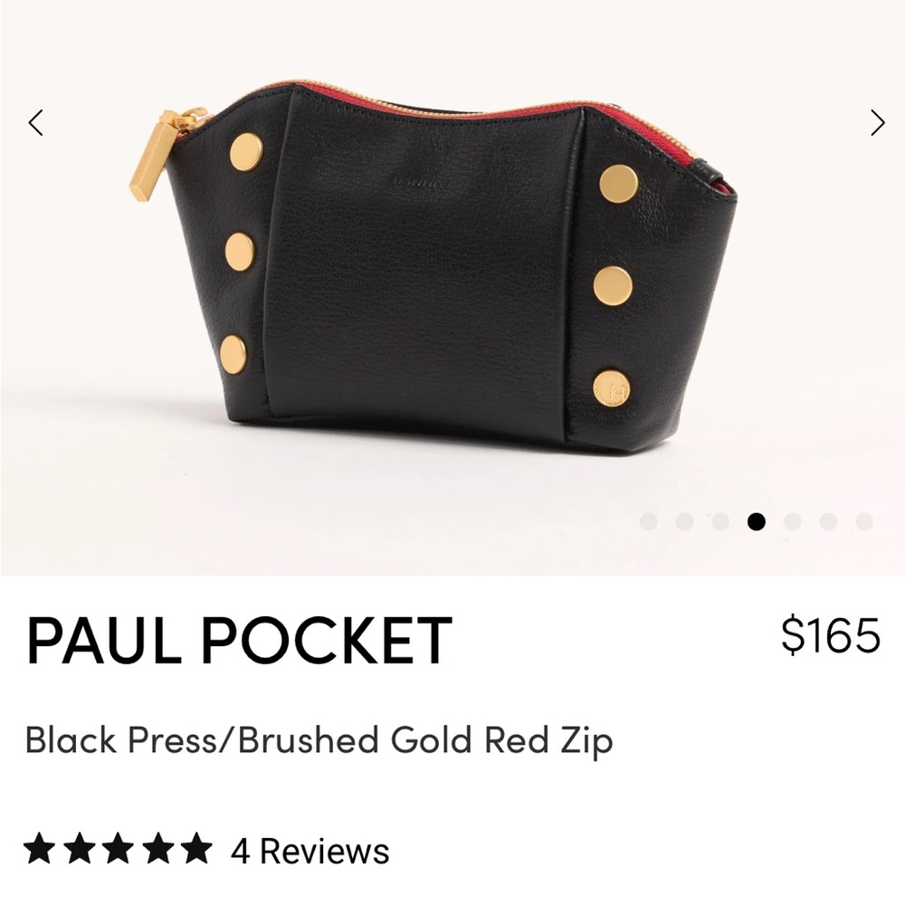 Black Leather Bag with Gold Accents